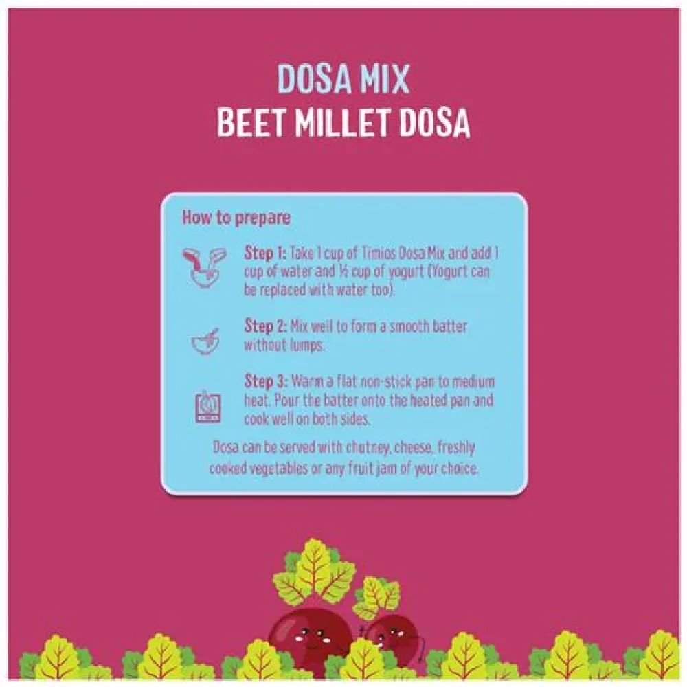 Timios Organic Beetroot Millet Dosa Mix, 150g-5.webp